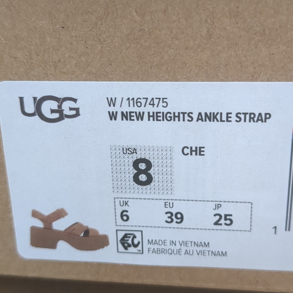 New Ugg Height Ankle Strap Sandals 8 - Picture 10 of 10